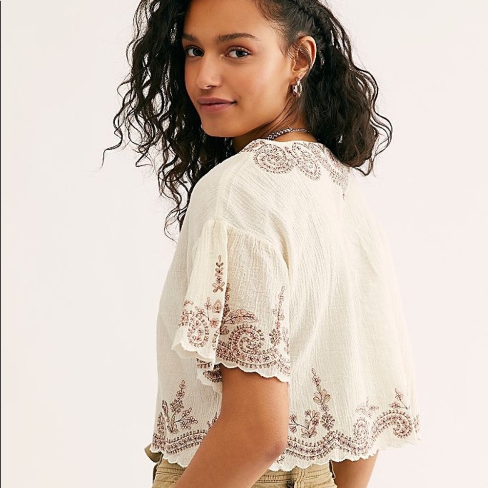 Free People Woven Tee